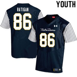 Notre Dame Fighting Irish Youth Conor Ratigan #86 Navy Under Armour Alternate Authentic Stitched College NCAA Football Jersey RSW5499RD